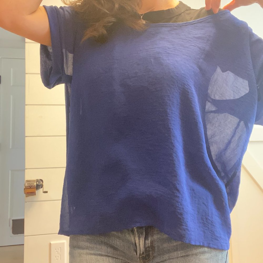 Sheer Top - Rich Blue - Small
